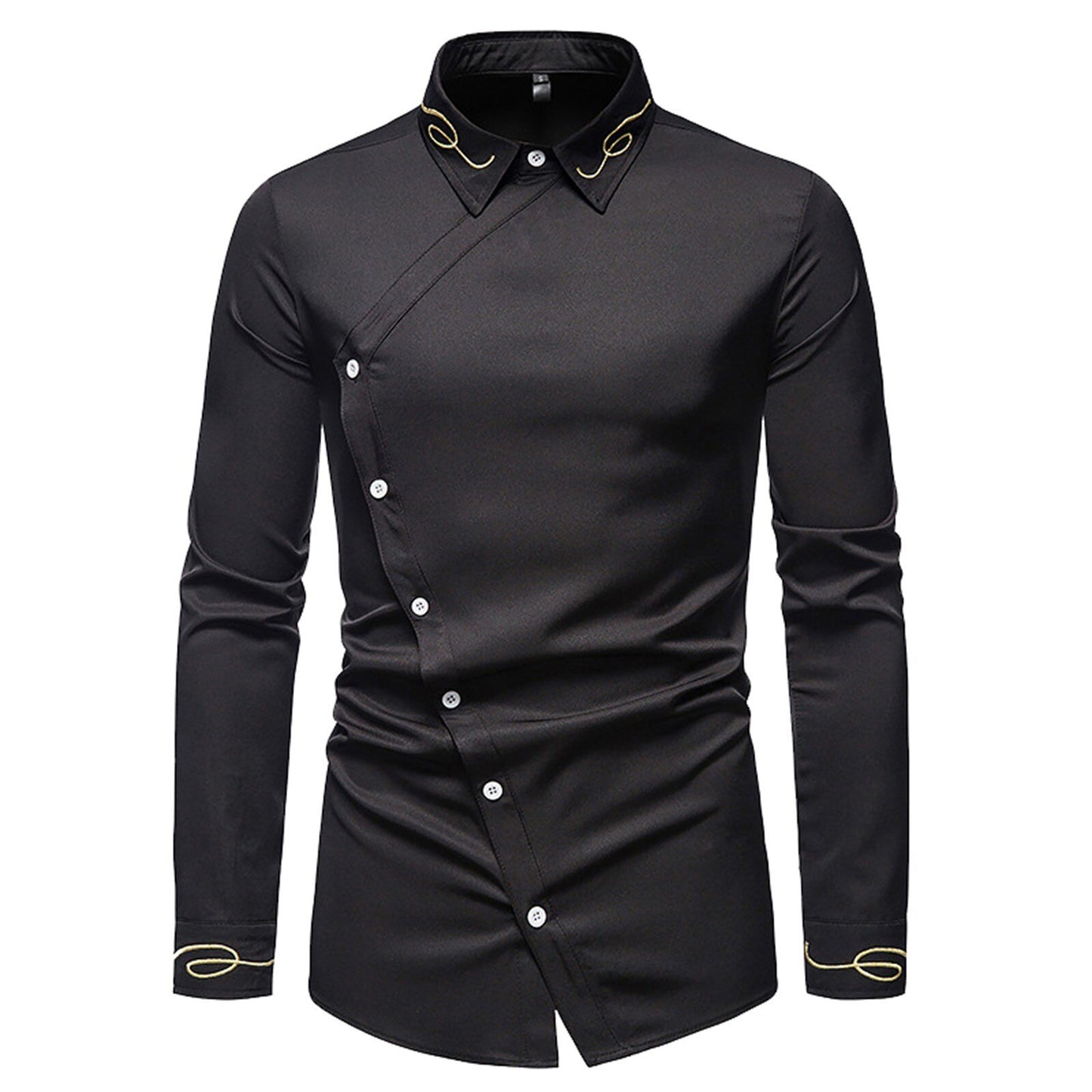 Men’s Long Sleeve Dress Shirt Solid Color Elegant Clothing - integrityhomedecor