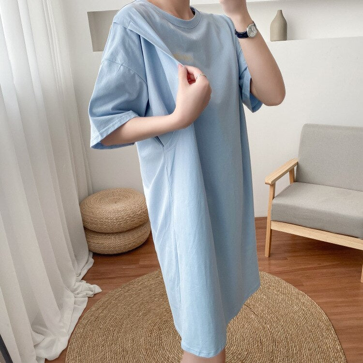 Maternity Mid-length short Sleeve Clothing Pregnancy Breastfeeding Clothes - integrityhomedecor