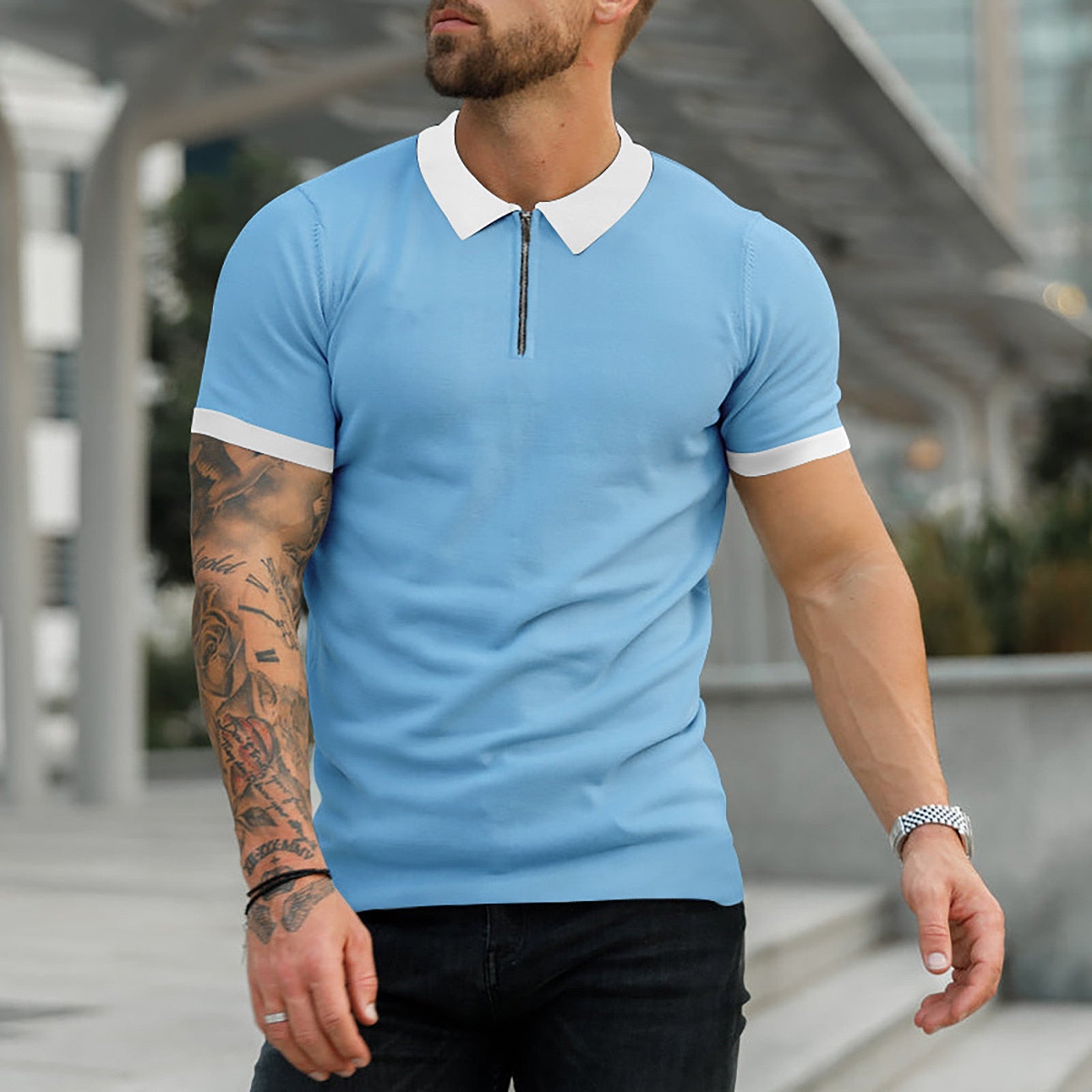 Men's polo Shirt Slim Fit Short Sleeve - integrityhomedecor