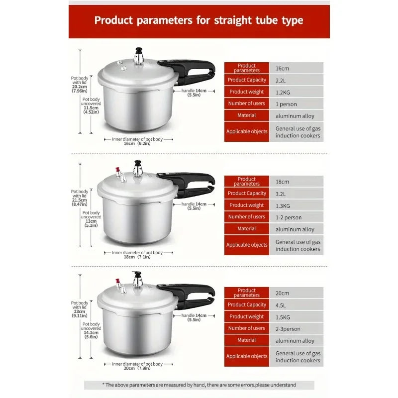 1pc, DOUBLE Pressure Cooker Aluminum