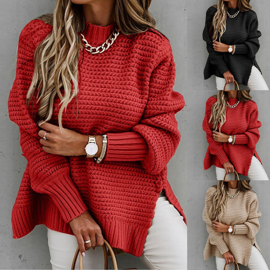 Women Knitted Sweater High Neck Pullovers - integrityhomedecor