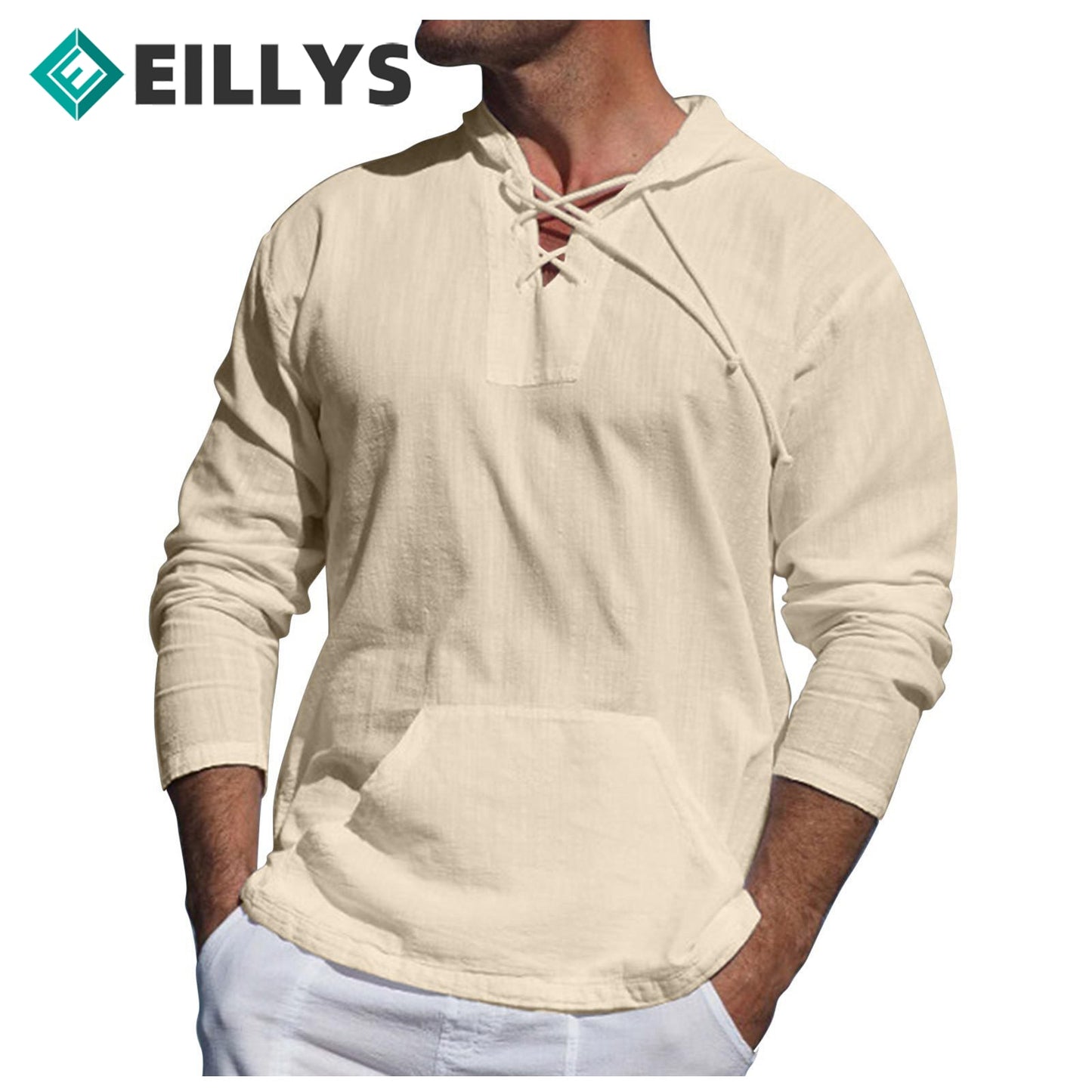 Men's Long Sleeve Hooded Linen Shirt - integrityhomedecor