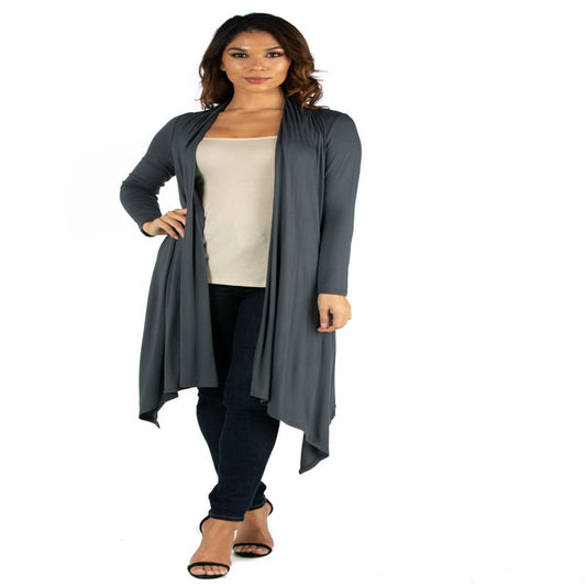 Women's Extra Long Open Front Cardigan - integrityhomedecor